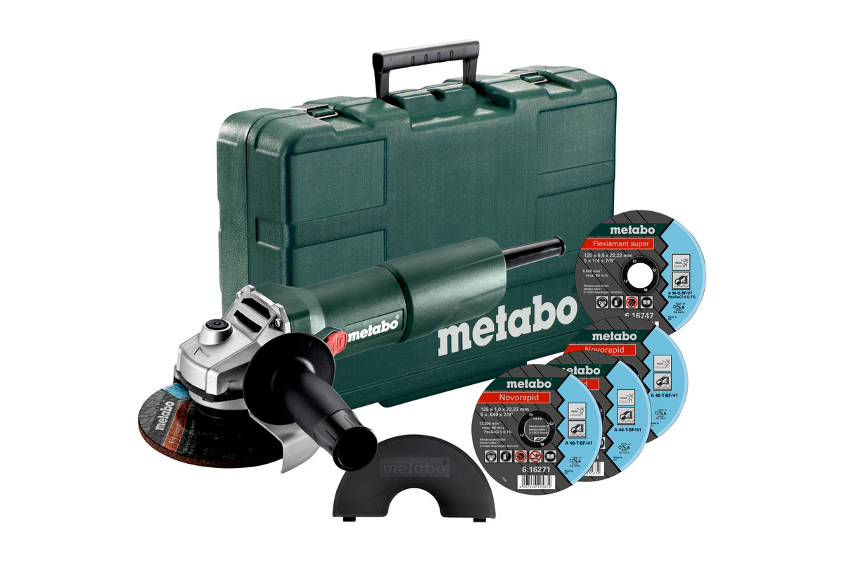 Metabo 603605680 W 750-125 Haakse Slijper 125 mm + accessoires in koffer