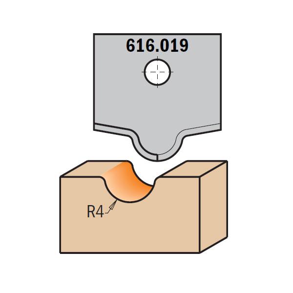 CMT 616.019 Profielmessen voor profielfrees 616.200, profiel 019