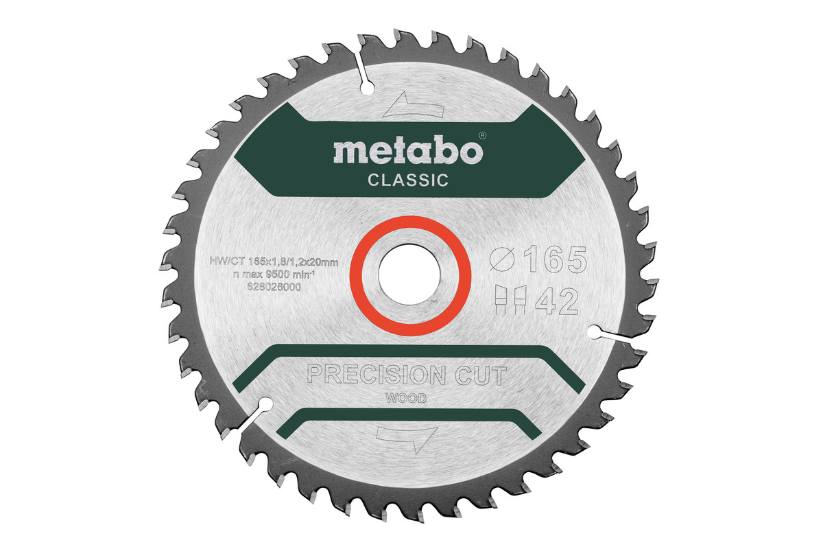 Metabo Accessoires 628026000 Zaagblad Precision Cut Wood Classicl 165 x 20 Z42 WZ 5°