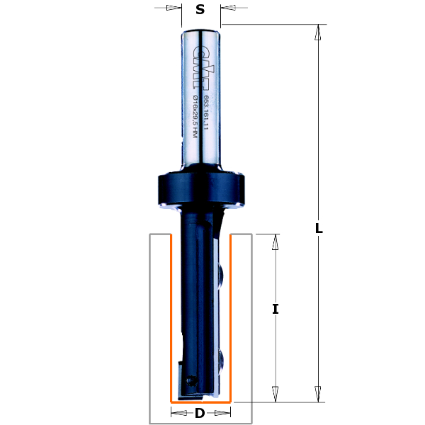 GRN Tools 653.685.12 Rechte frees met WPL messen CNC Z1+1 18 mm x 120 mm schacht 20 mm