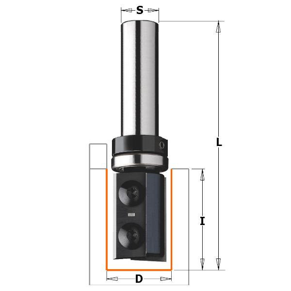 CMT 656.692.11 Rechte frees met wisselbare messen Z2 19mm, schacht 12