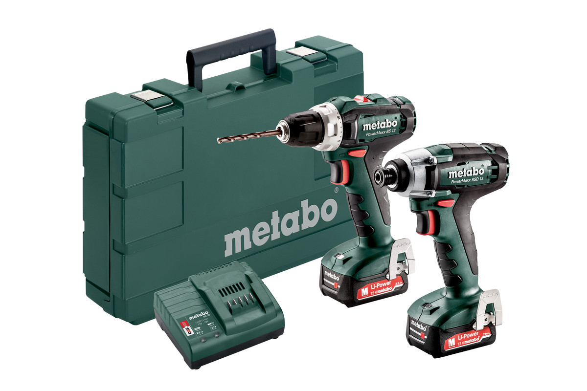 Metabo 685166000 COMBO SET 2.7.1 BS12 accuboor + SSD12 slagschroevendraaier 12V 2.0Ah Li-Ion