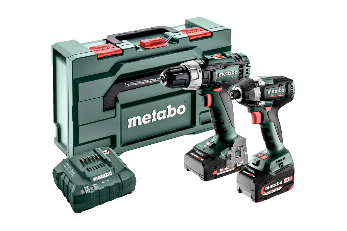 Metabo 685198000 Combo Set 2.8.6 18V 4.0/2,0Ah Li-Ion - SB18 L accuboor + SSD18 LT 200 BL Slagschroevendraaier 685198000
