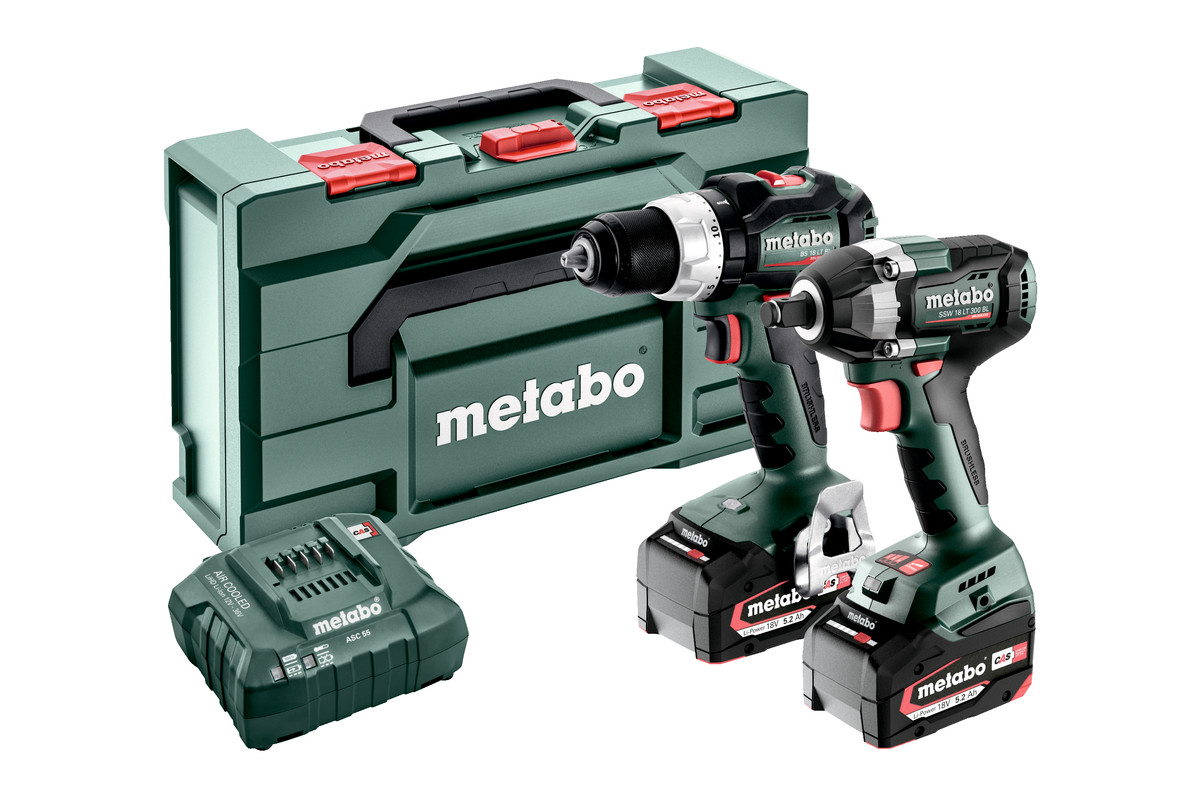 Metabo 685203000 Combo Set 2.9.3 18V 5,2Ah Li-Ion - BS18 LT BL accuboor + SSW18 LT 300 BL Slagmoersleutel 685203000