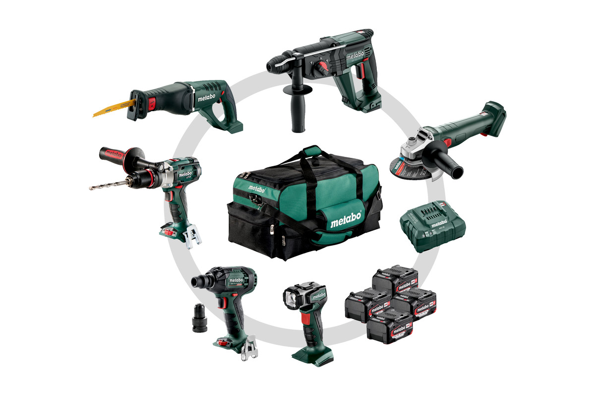 Metabo 685211000 Combo Set 6.1 18V 4 x 4.0Ah Li-Ion - 5 machines + lamp 685211000