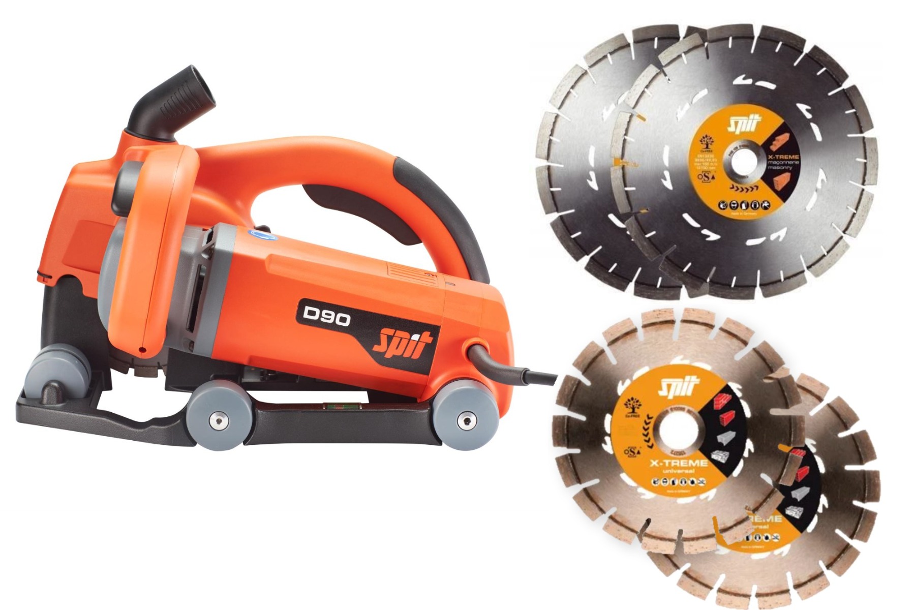 Spit 695275 D90 Sleuvenzaagmachine + Set Xtreme Universal D150 zaagbladen + Set Xtreme Concrete D150 zaagbladen