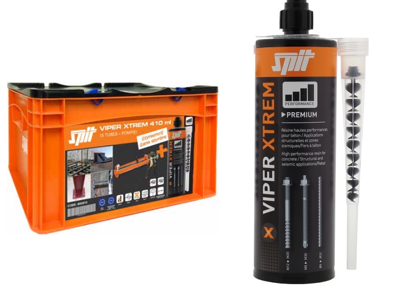 Spit Bevestiging 695910 Viper chemische verankering 410ml 15 stuks met pomp in box