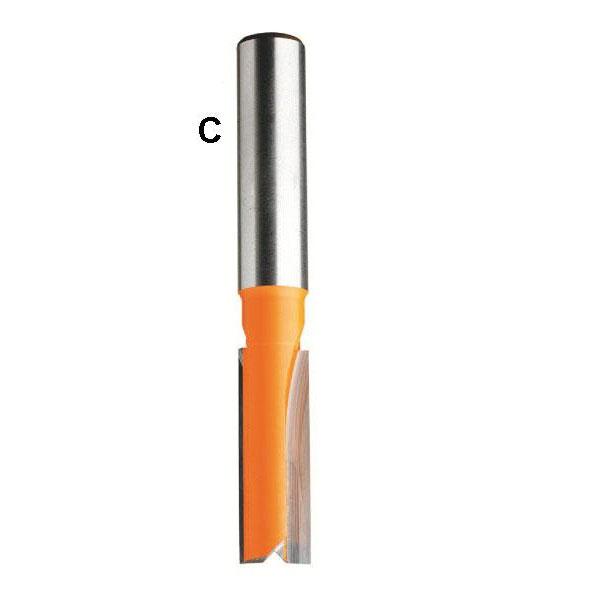 CMT 912.623.11 12 mm Groeffrees met rechte snijkoppen lange uitvoering schacht 12 mm