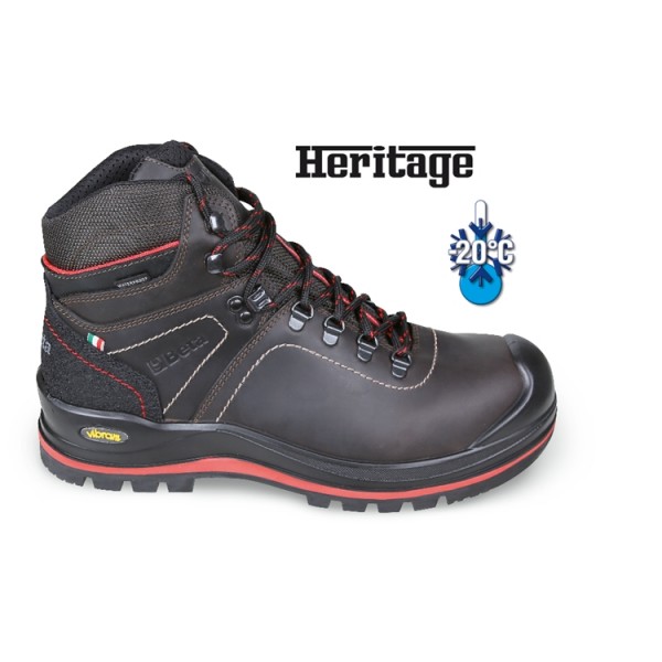 Beta 7294Hmc Gevette volnerf leren enkelschoen - waterafstotend | met duurzame VIBRAM® rubber loopzool