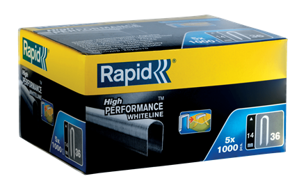 Rapid 11886911 Nr. 36 kabelnieten wit 14 mm 5 x 1.000 stuks