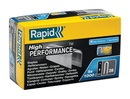 Rapid 11890131 Nr. 28 kabelnieten 9 mm 5 x 1.000 stuks