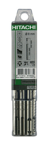 Hitachi Accessoires 752921 Accessoires SDS-Plus Hamerboor 4-snijder 10 x 110 mm 10 stuks