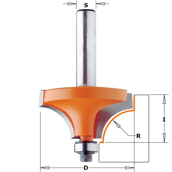 CMT 939.167.11 Holle radiusfrees met opstaande kant 16,7x12,7 R=2 schacht Ø8