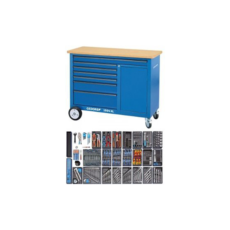 Gedore 8080590 Verrijdbare werkbank 1504 7 laden + Gereedschapset S 1500 ES-03 325-Delig