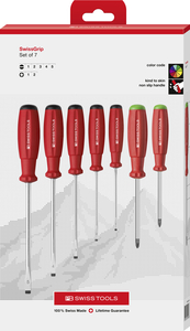 PB Swiss Tools PB8250.P CBB 8250.P CBB SwissGrip schroevendraaierset Pozidrive/Sleuf