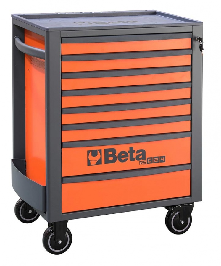 Beta 024004081 Gereedschapswagen, Oranje Met 8 Laden - 740x445x969 mm
