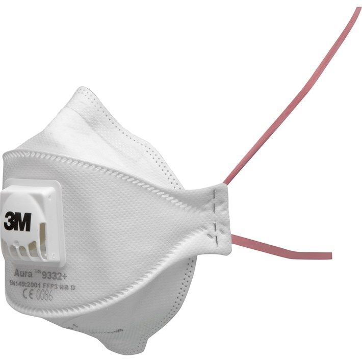 3M 1.21.15.933.25 9332+ P3 plooibaar stofmasker met uitademventiel FFP3 NR D 10 stuks