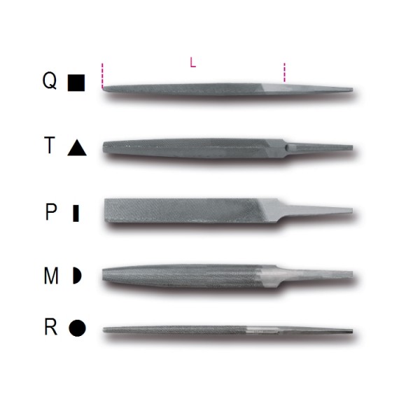 Beta 017180029 1718A6/R Ronde halfzoete vijl, zonder handgreep 150 mm