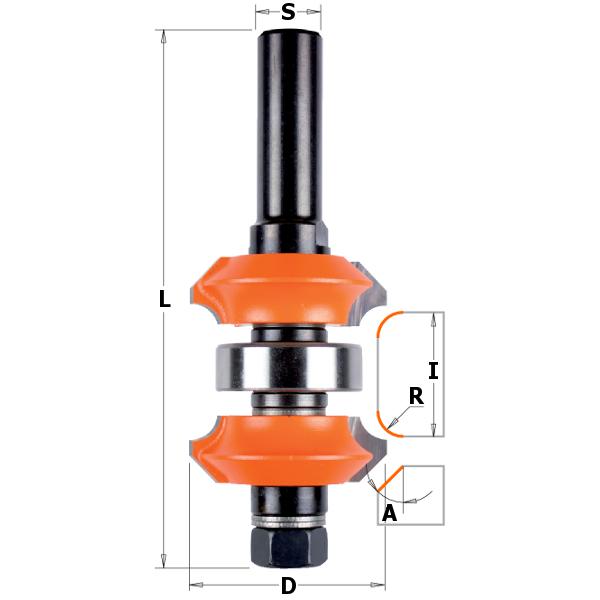 CMT 900.623.11 Verstelbare oprond- en afschuinfreesset Diameter 38,1 Schacht 12
