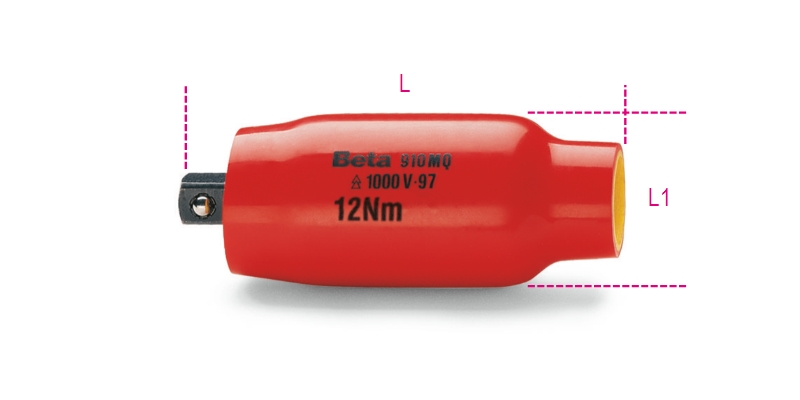 Beta 009100801 Ingestelde verlengstukken met 3/8" aandrijfvierkant 12 Nm