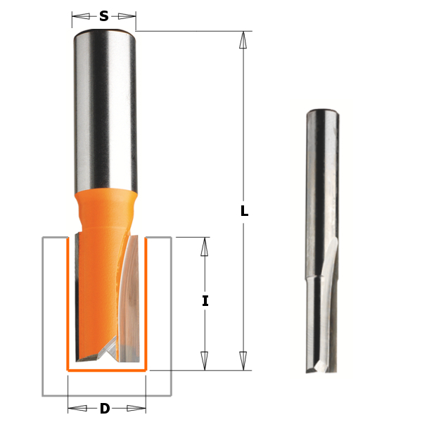 CMT 711.200.11 20 mm Groeffrees met 2 rechte snijkoppen schacht 6 mm