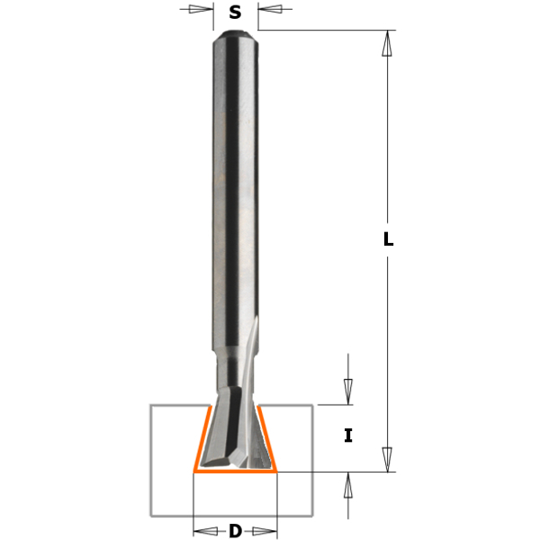 CMT 918.167.11 16,7 mm Zwaluwstaartfrees schacht 8 mm