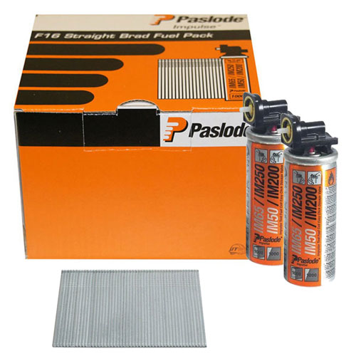 Paslode Bevestiging 921589 F16 x 38 mm - Verzinkt Afwerknagels (incl. gaspatronen)