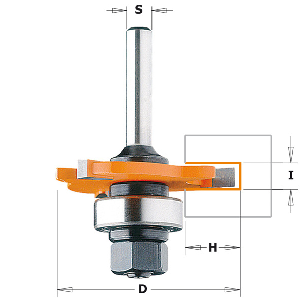 CMT 922.315.11B 1,5 mm schijffrees met lager + spindel schacht 12 mm