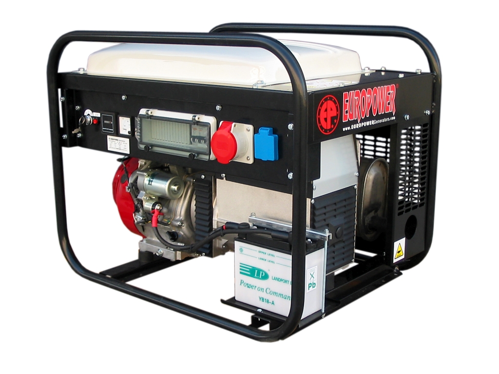 Europower 950000659 EP6500TE-25 stroomaggregaat 7 KVA met Honda benzinemotor 230 Volt(16A) - 400 Volt CEE (16A 5 p.) elektrische start 950000659