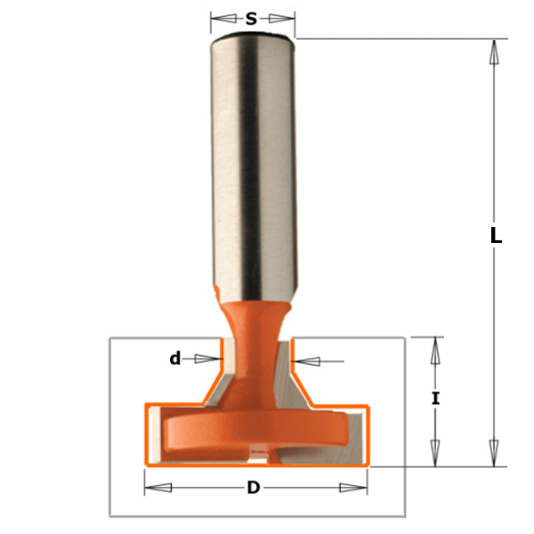 CMT 950.602.11 34,9 mm T-Groef frees schacht 12 mm