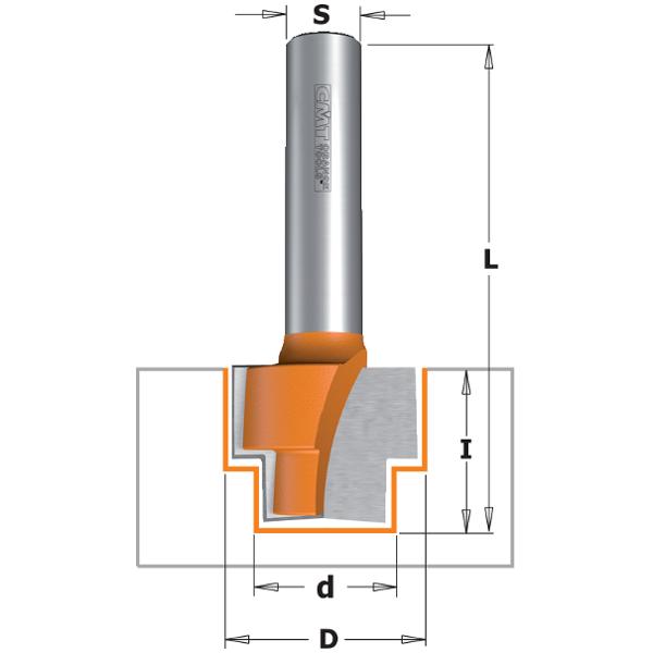 CMT 965.122.11 Getrapte sponningfrees 16,3x16x80 schacht 8 mm
