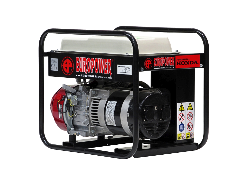 Europower 990000305 EP3300-11 stroomaggregaat 3 KVA Honda benzinemotor 2x 230Volt (16A) hand startend