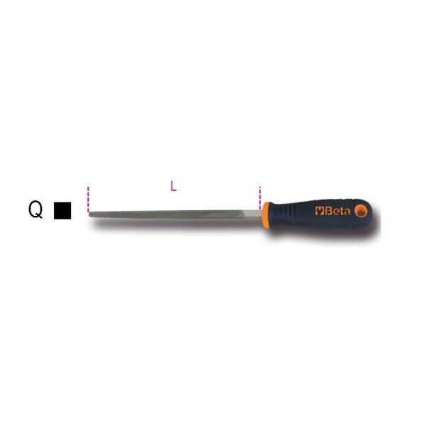 Beta 017190325 1719BMD12/Q Basterd vijl, vierkant met handgreep 300 mm