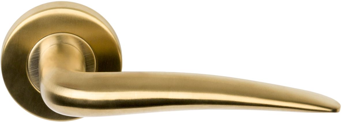 Formani 1501D203IMXX2 BASICS LB20 massieve deurkruk geveerd op rozet PVD mat goud links