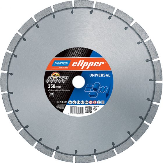 Norton Clipper 70184640269 Extreme Universal Silencio Diamant zaagblad geluidsarm 300 x 25,4 mm