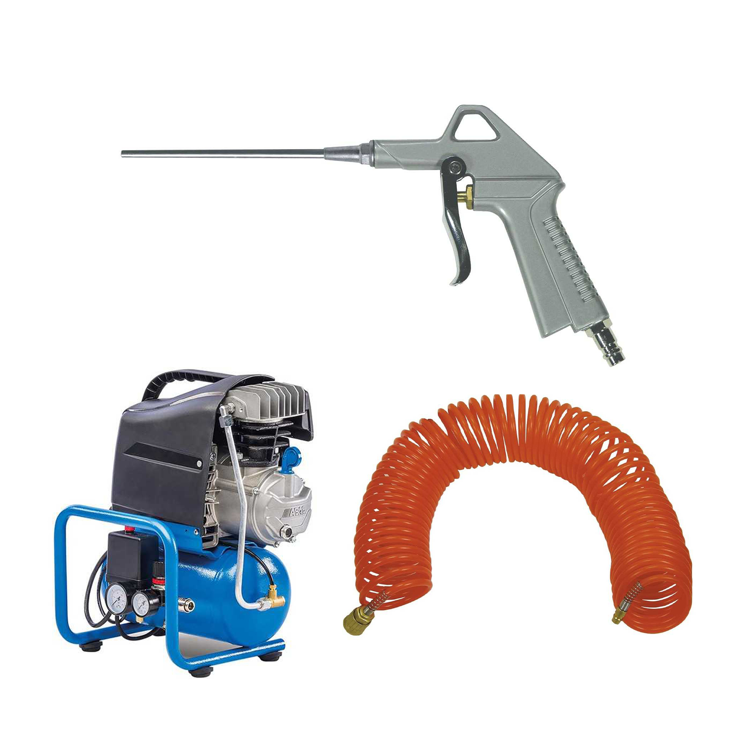 ABAC 1129100034SET Start L20 Compressor 220 L/Min 10 Bar set + slang en blaaspistool