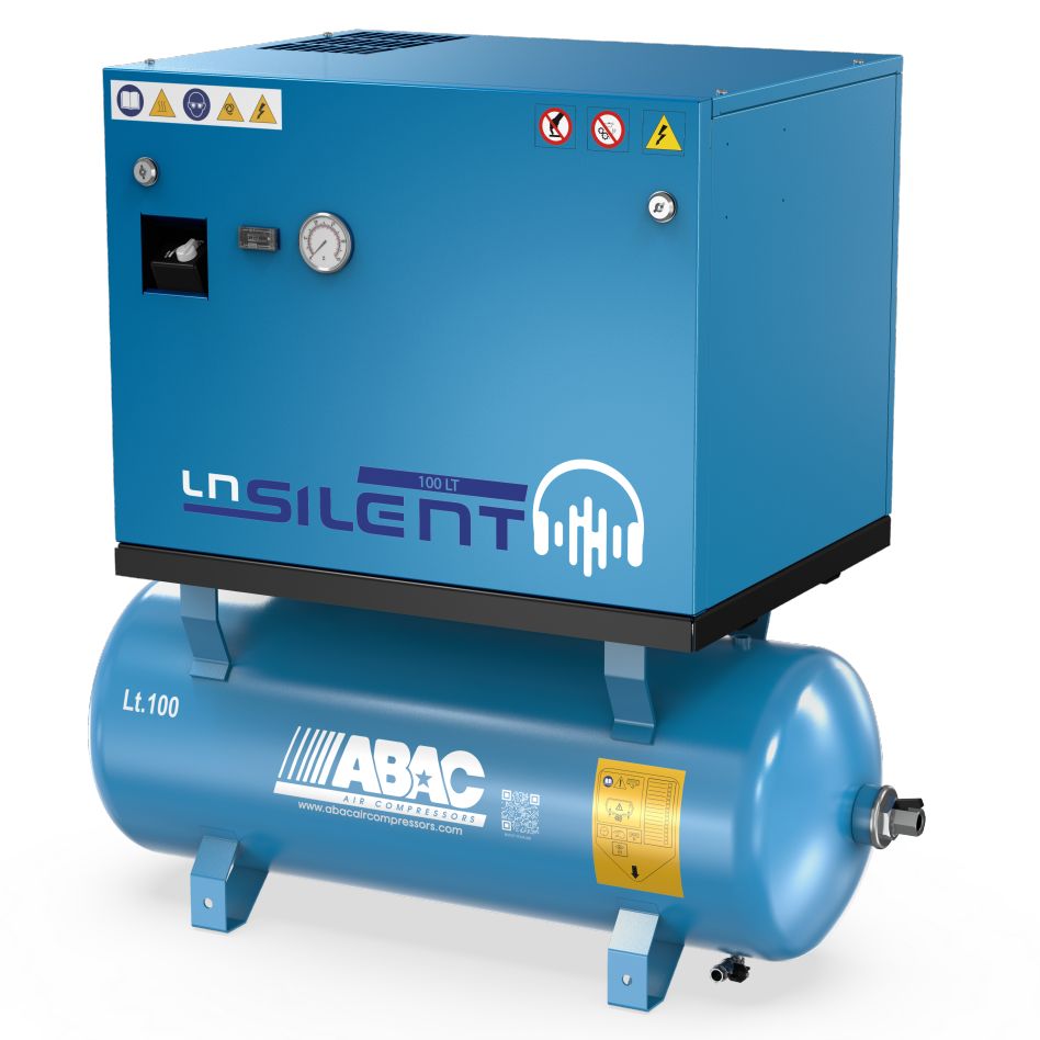 ABAC 4116026051 LN1 A49B 270 T4 DOL 400 V Stationaire Stille Zuigercompressor 400V 11 bar 4 pk/3 kW 553 l/min 270 l