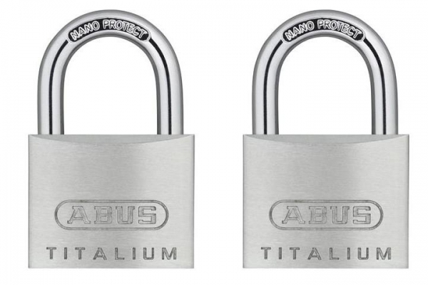 ABUS H64TI/30 TWINS C Titalium Hangslot, twee stuks, gelijksluitend
