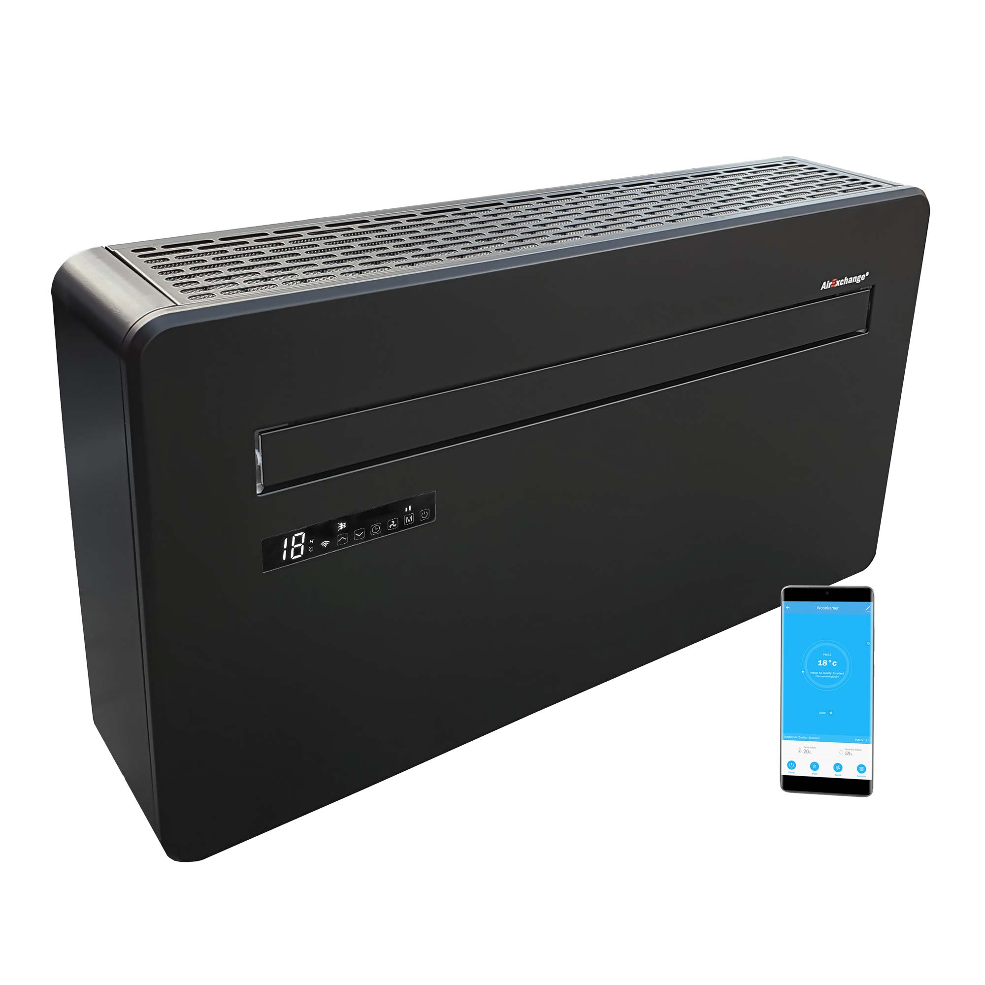 AirExchange 2023-12R-Zwart Monoblock Warmtepomp Zwart