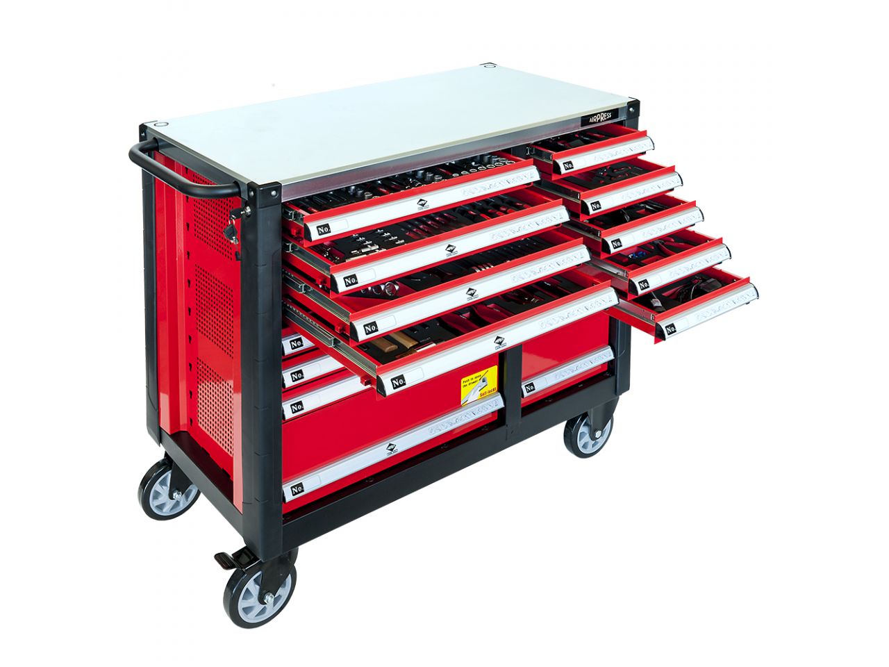 Airpress 79609  gereedschapswagen gevuld 447-delig 16 laden