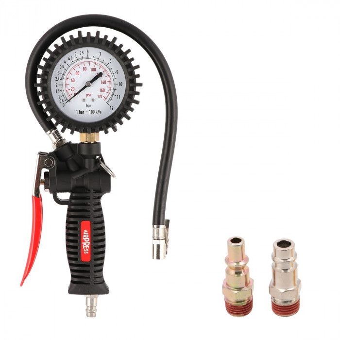 Airpress 42078 Bandenpomp 12 bar met Euro en Orion insteeknippels