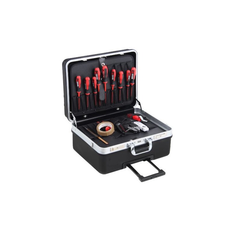 Allit ALT-422230 AluPlus Service Trolleygereedschapskoffer ABS leeg met 2 gereedschapsbladen 500x260x400 zwart