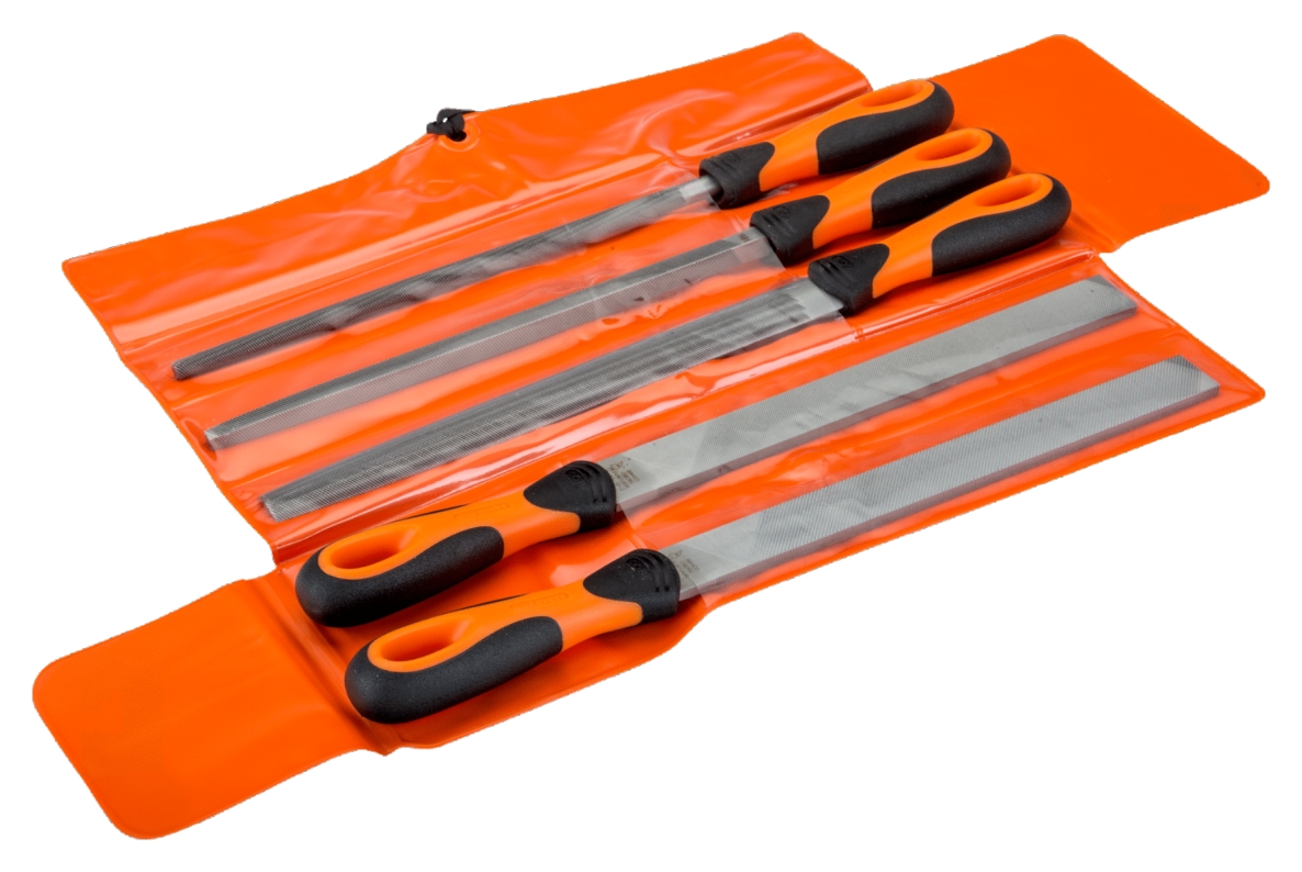 Bahco 1-478-10-1-2 Vijlenset ERGO™, met hecht, 4 basterd, 1 halfzoet, 250 mm - 5-delig