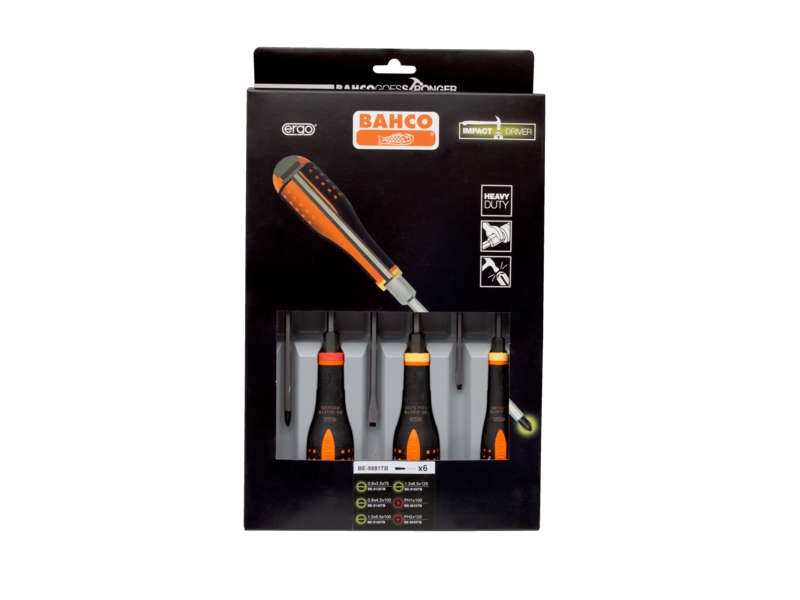 Bahco BE-9881TB Slagschroevendraaierset ERGO 6 delig