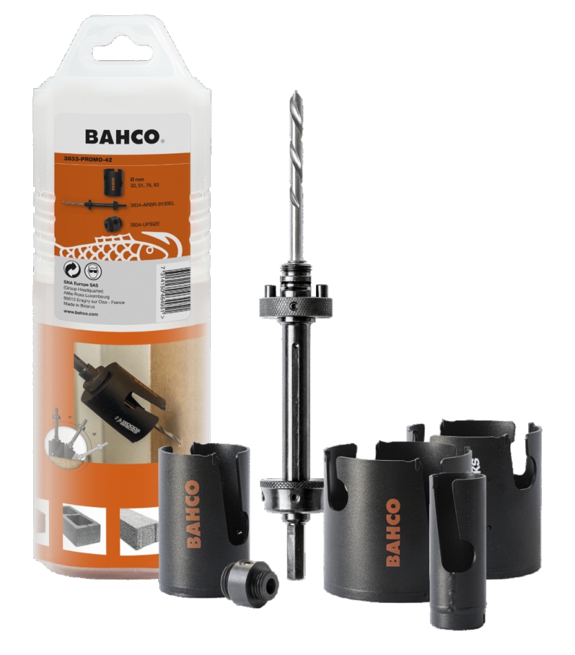 Bahco 3833-PROMO-42 Gatzagenset, Superior™, multiconstructie, voor hout en steen - 6-delig