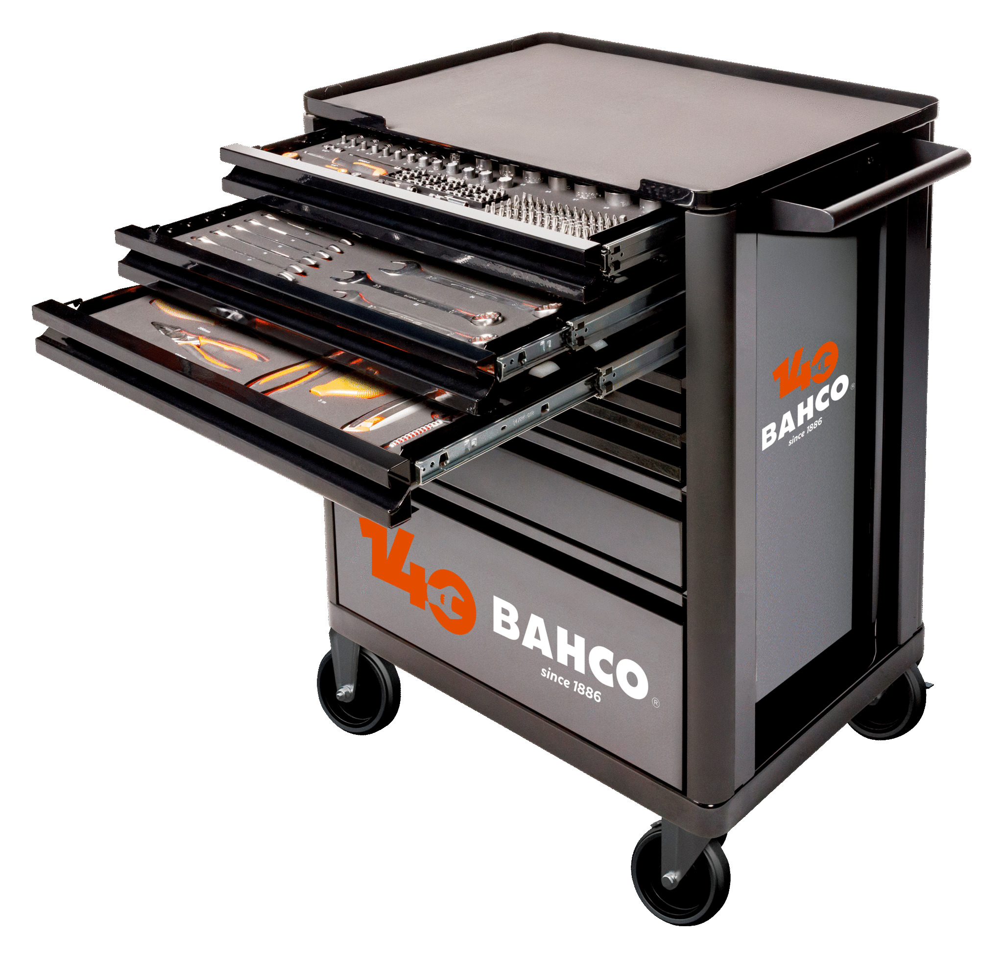 Bahco 1472K7BKFFSD140 Jubileumeditie 26" E72 Storage HUB-gereedschapswagen met 7 lades