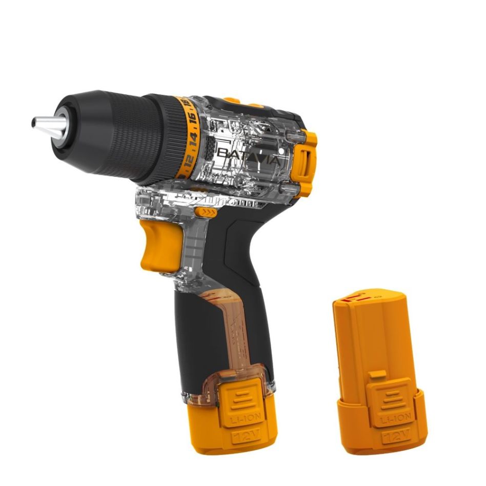 Batavia 7065015 Fusion Drill 12V Brushless Accu Boormachine 1x 12V 2.0Ah accu en lader in koffer