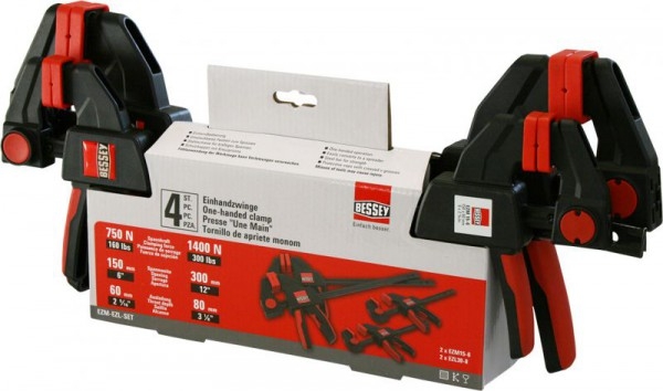 Bessey EZM-EZL-SET 4-delige Eenhandsklem actieset