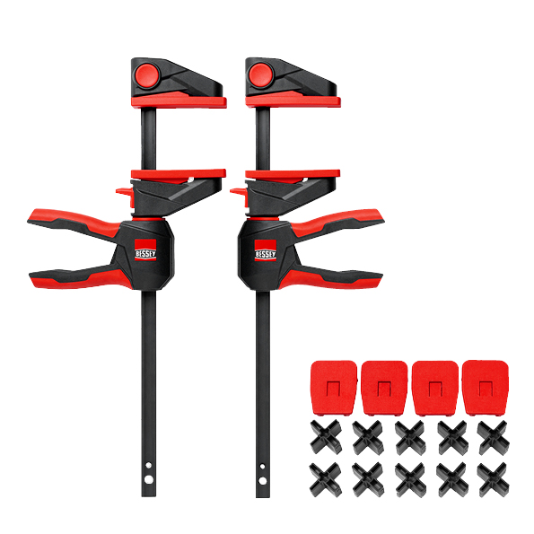 Bessey EZ360TD-SET Aktieset - 2 x Eénhands lijmtang met draaibare handgreep 450 mm + Montagekit voor terrasplanken
