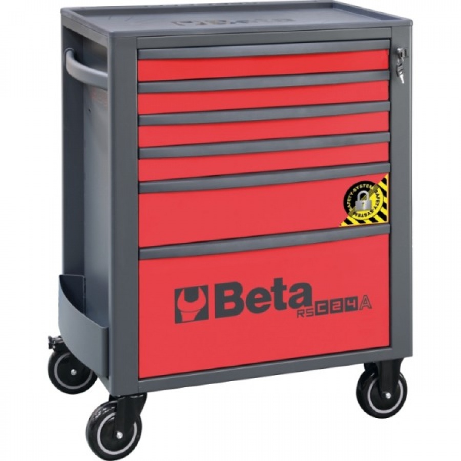 Beta 024004163 Gereedschapswagen, Rood Met 6 Laden - 74x44,5x96,9 cm